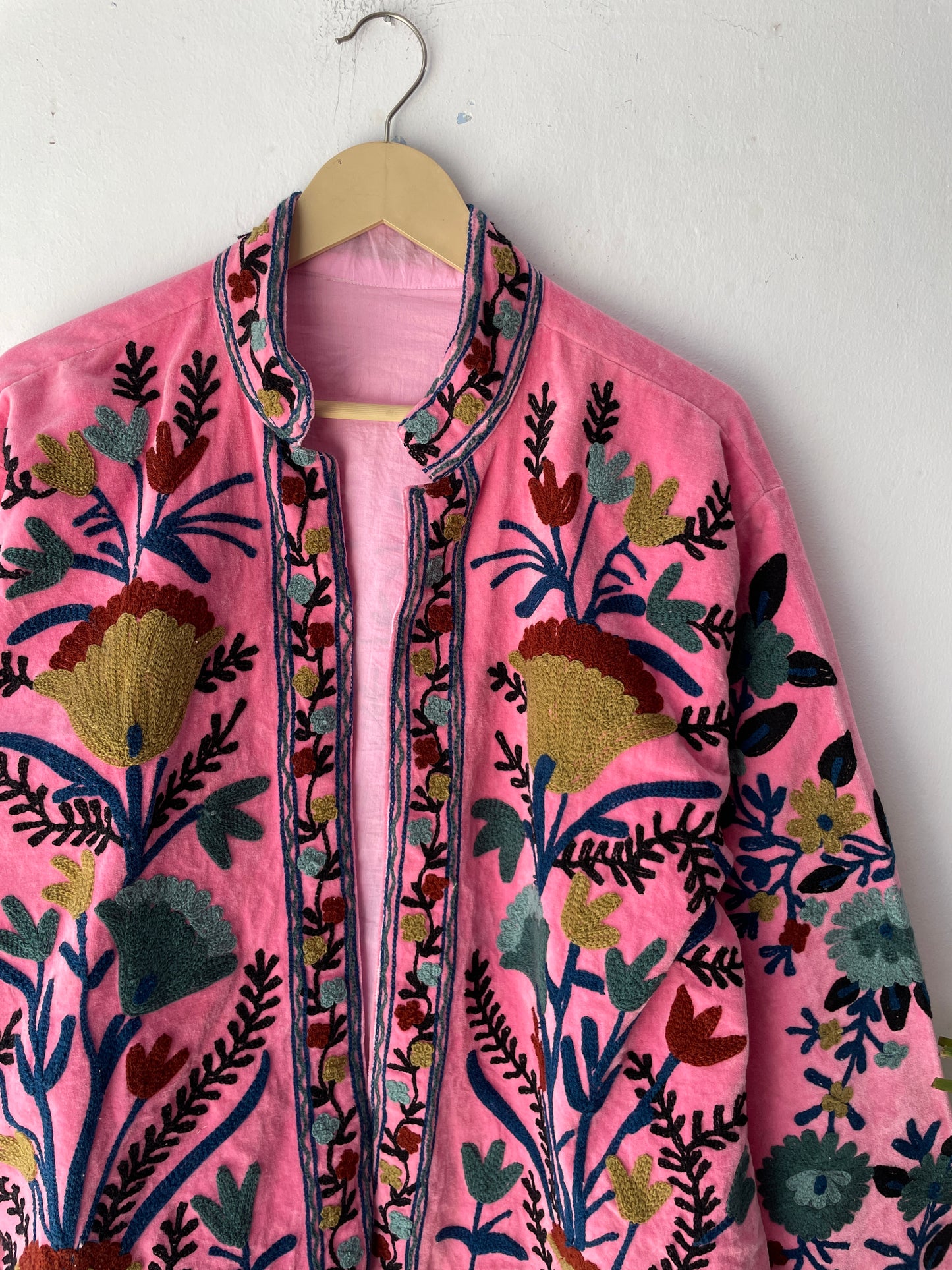 Cotton Suzani Embroidery Velvet Jacket