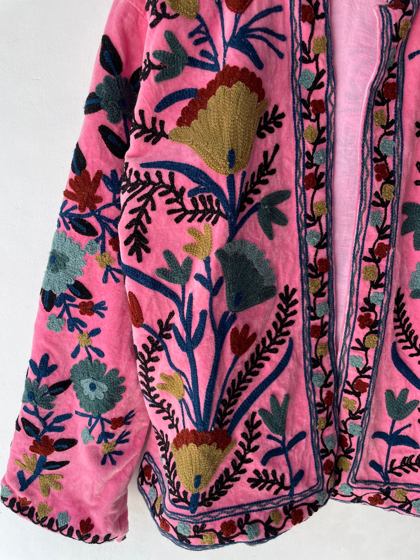 Cotton Suzani Embroidery Velvet Jacket